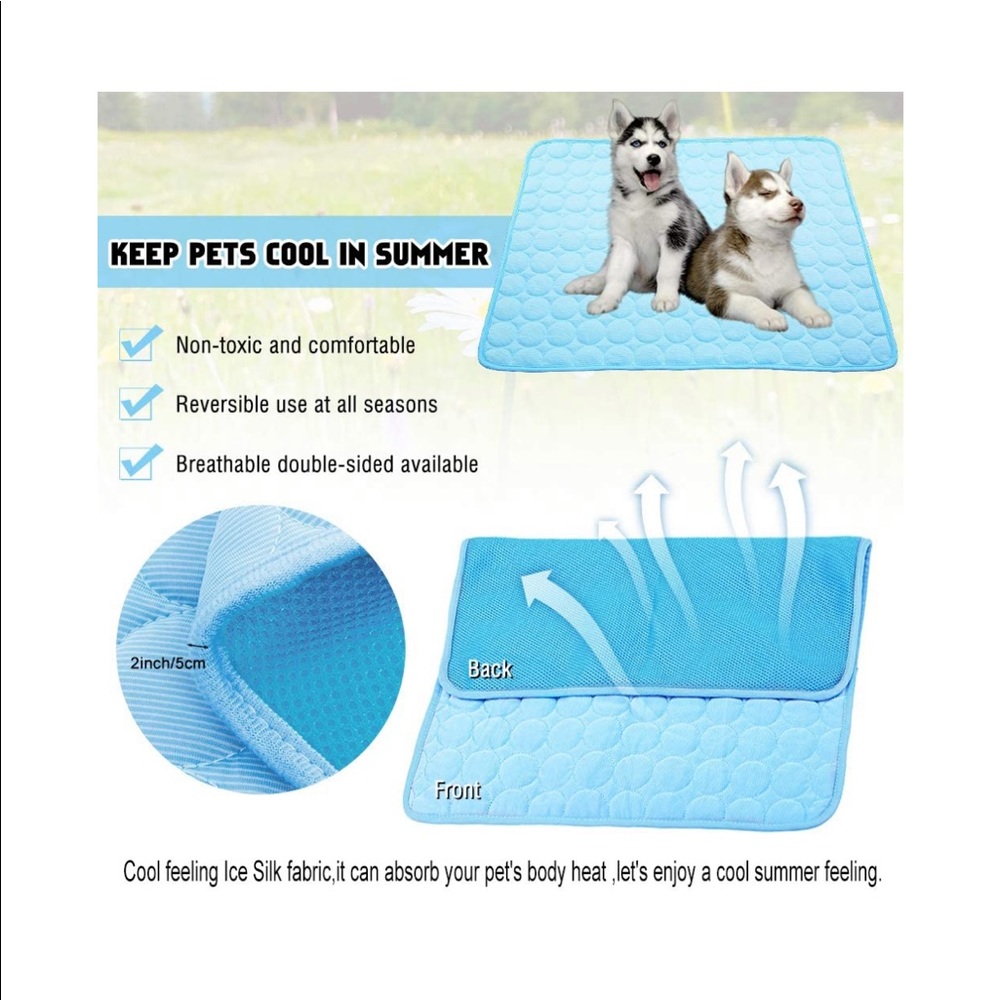 Summer Cooling Mat for Dogs Cats Self Dog Cooling Mat Breathable Pet Crate Pad - Picture 4 of 8